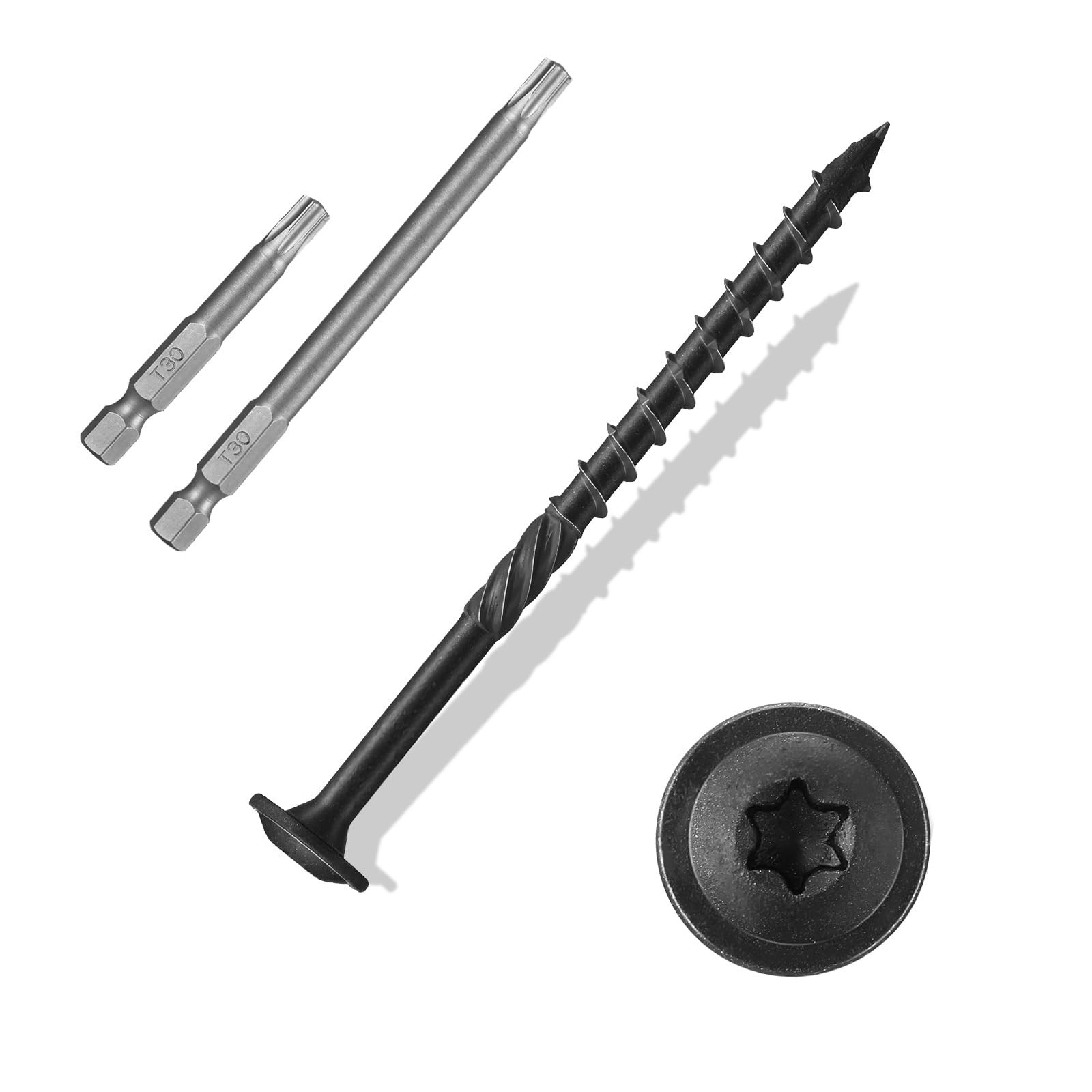 ANCHOREASE Lag Screws #14×4", 100PCS Heavy Duty Construction Screws, Rust Res...