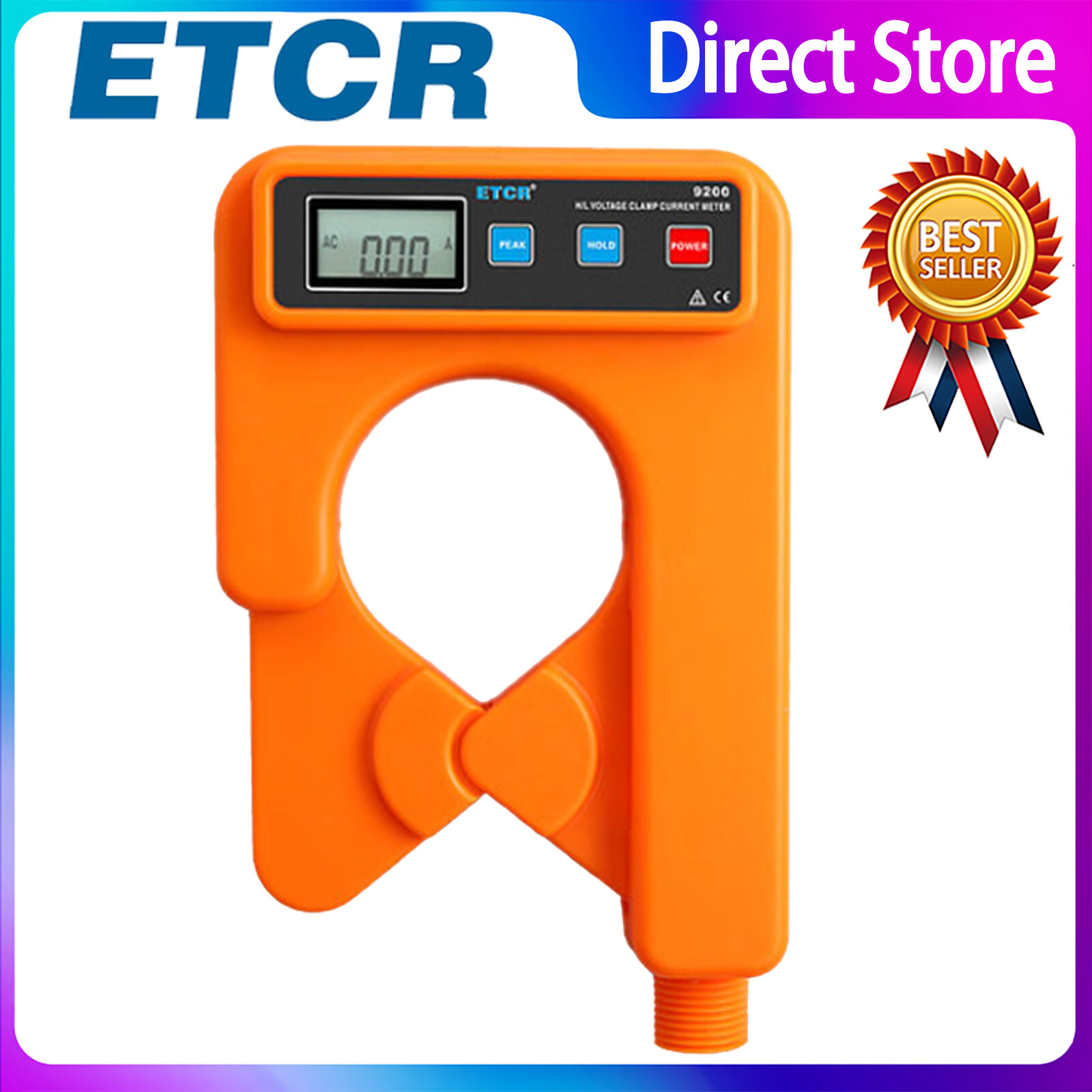 ETCR9200 High and Low Voltage Clamp Current Meter Resolution 1mA Peak Hold ✦KD