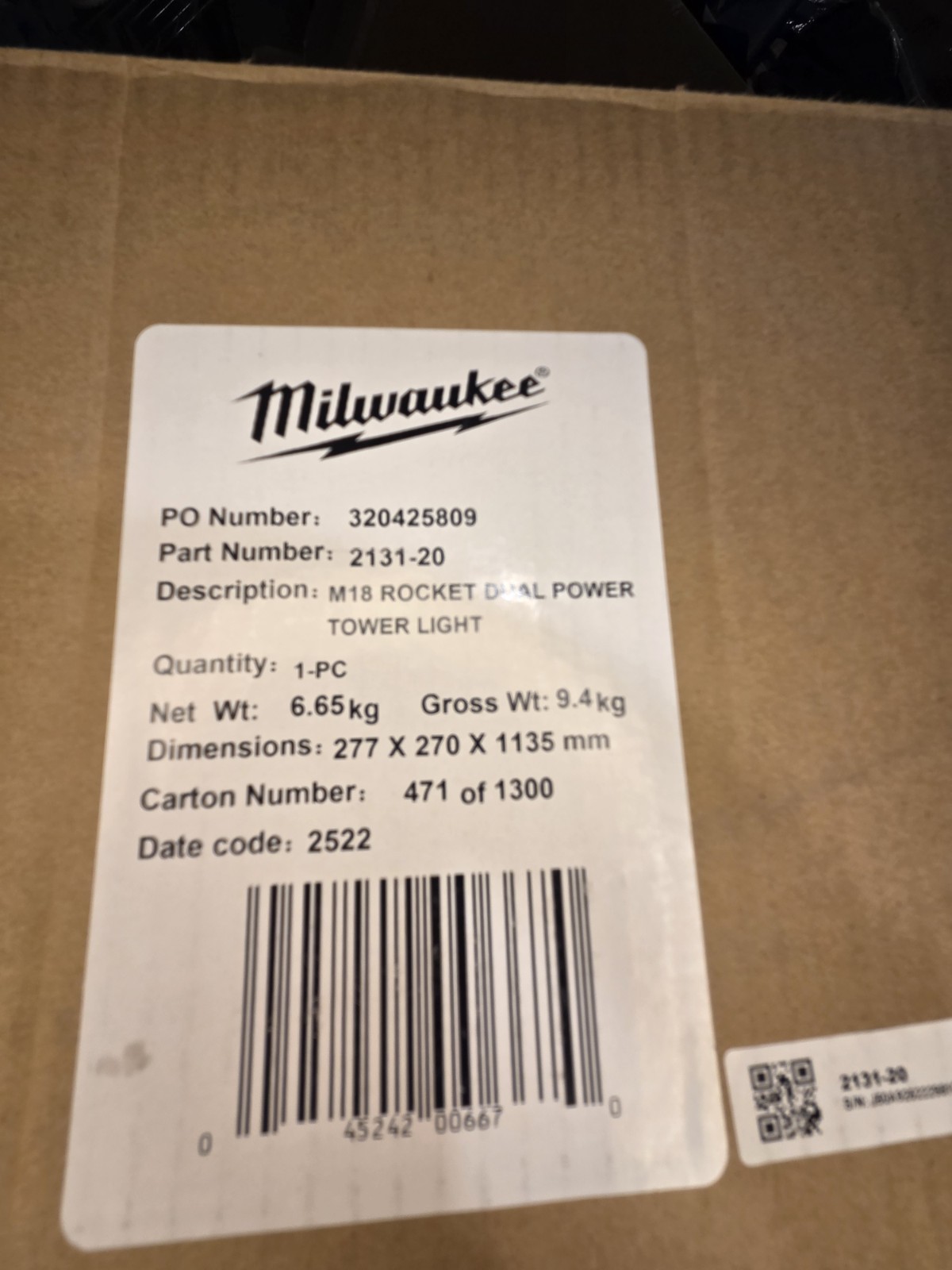 Milwaukee M18 2131-20 18V Lithium-Ion Tower Light