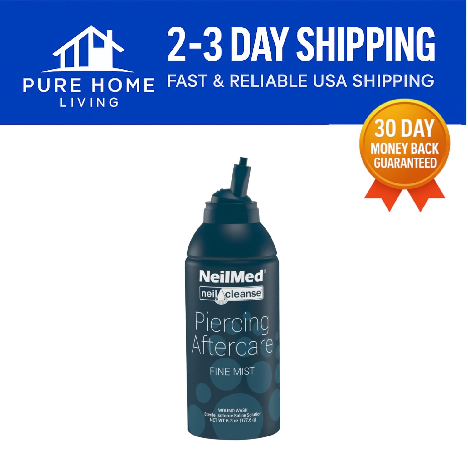 Soothing NeilCleanse Piercing Aftercare Mist - 6.3 fl oz for Sensitive Skin