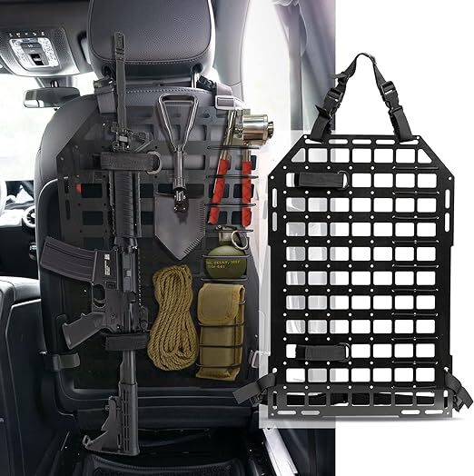 Tactical Rigid MOLLE Panel Vehicle 21x14in Car Seat Back Organizer Universal