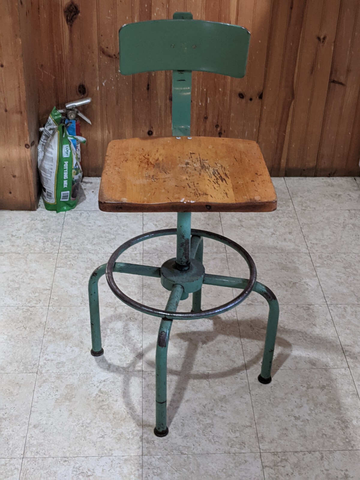 Vintage Adjustable Drafting Stool  Adjusto