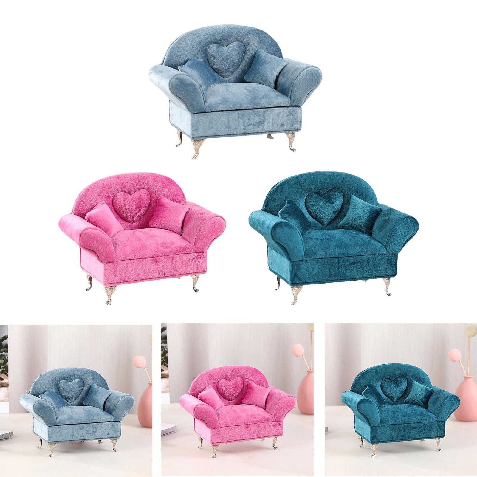 Elegant Sofa Couch Jewelry Box 12inch Dolls Accessories Women Jewelry Case 1/6
