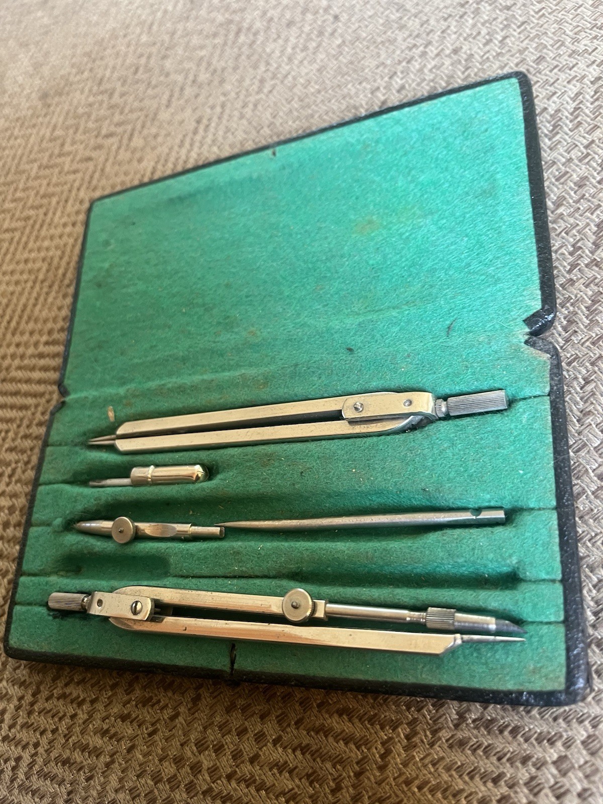 Vintage Uk British Drafting Set Tools In Original Case