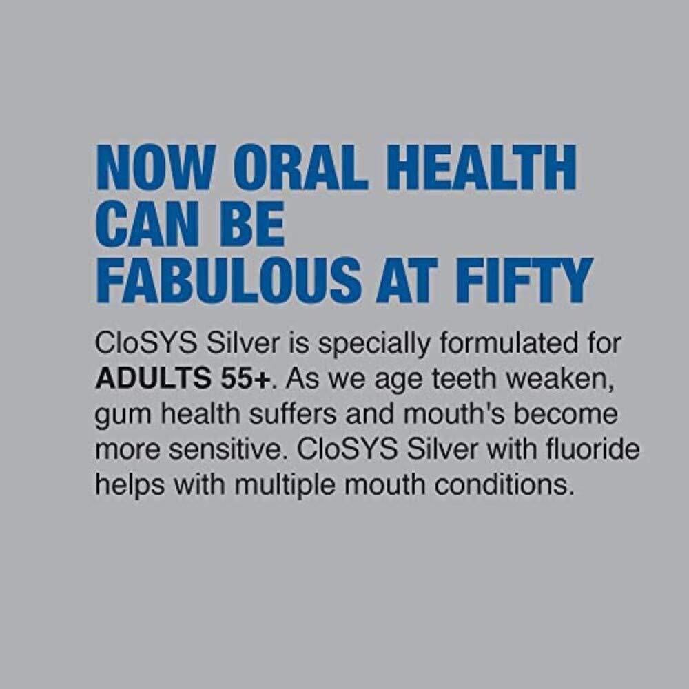 2-Pack CloSYS Silver Fluoride Toothpaste for Adults 55+ 3.4 oz Gentle Mint