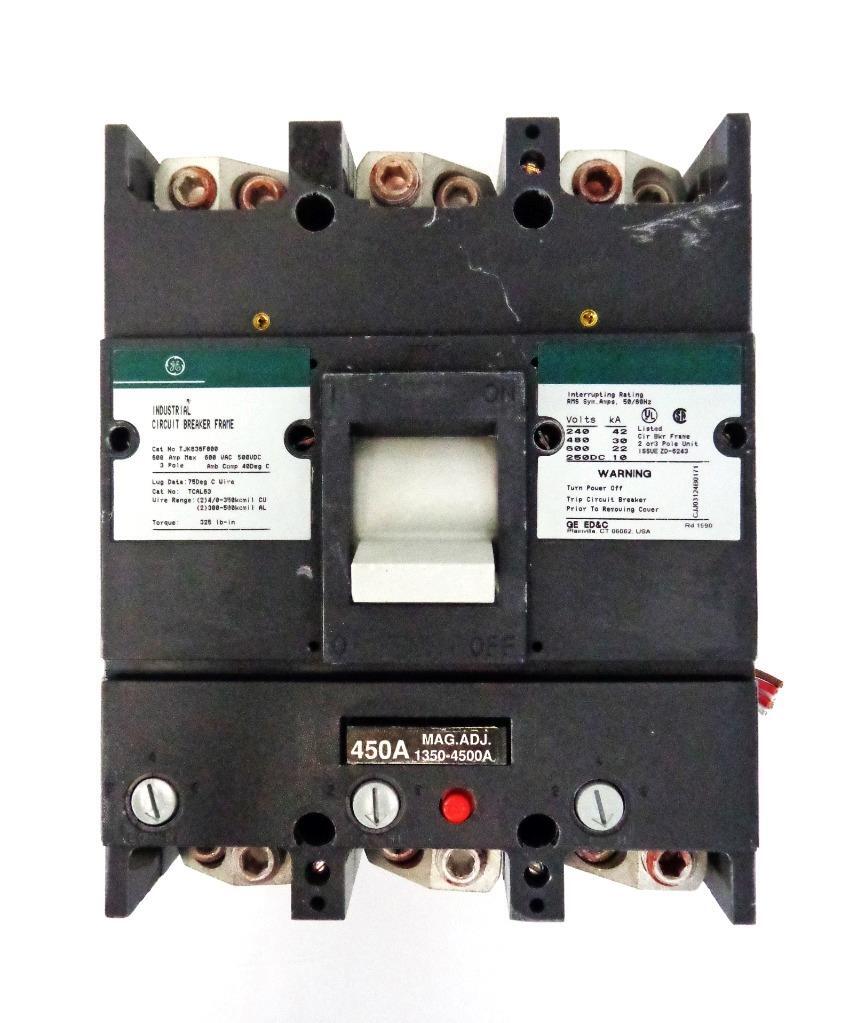 General Electric 450A 600V 3 Pole Circuit Breaker TJK636F000