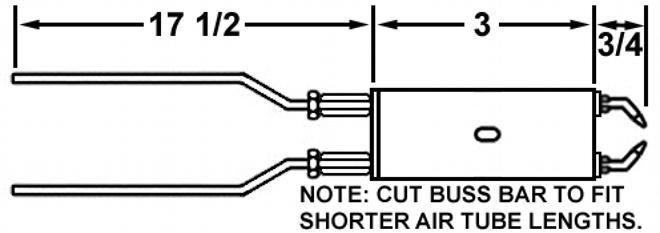 CROWN 100989-061 SINGLE BLOCK ELECTRODE SET FOR WAYNE HS SINGLE BLOCK BURNERS