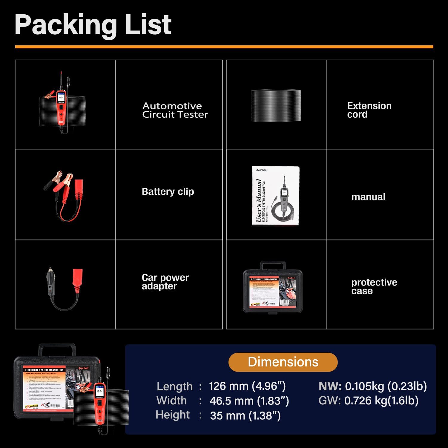 Autel Powerscan PS100 Probe 12V/24V Auto Electrical Circuit System Tester Tool