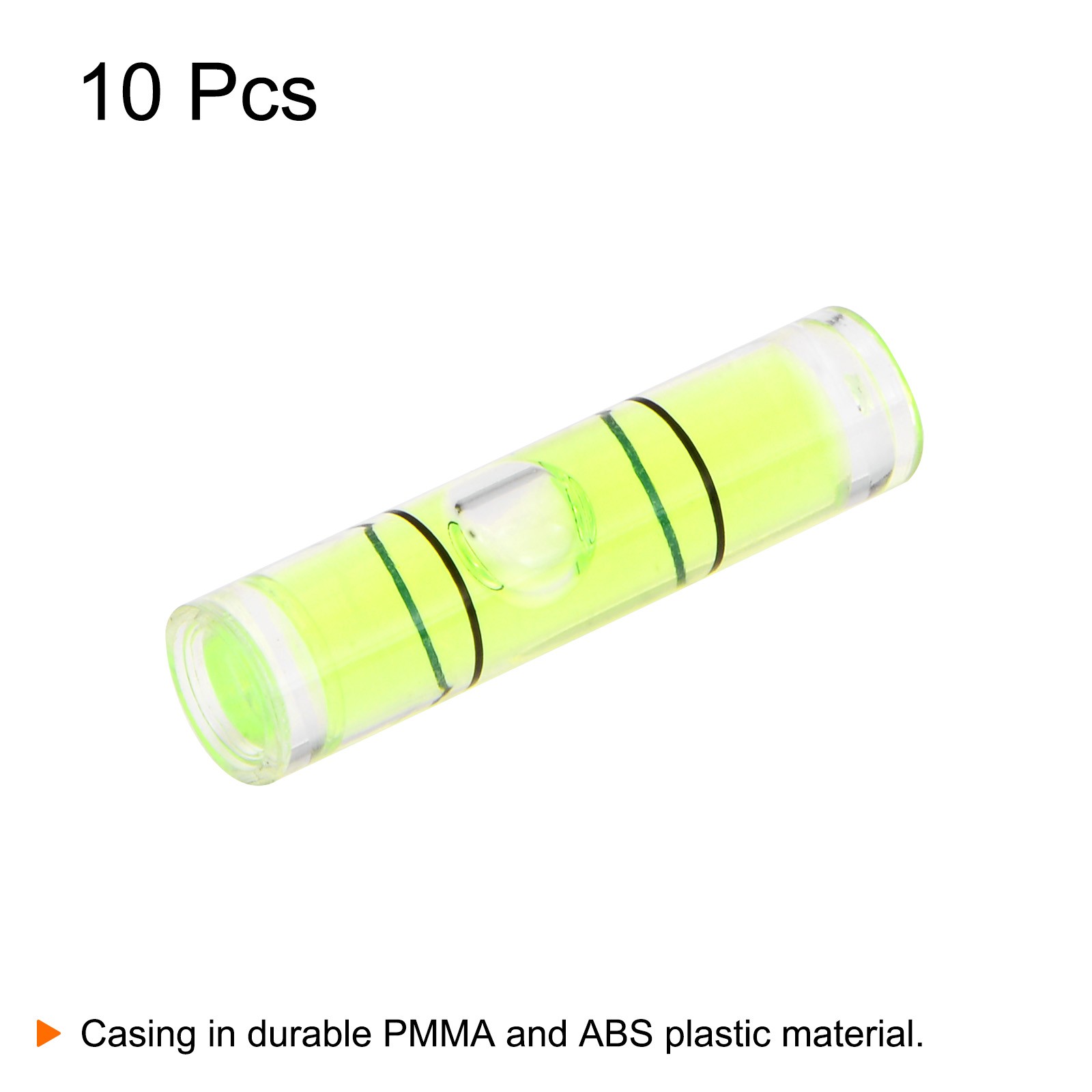 10Pcs, Small Cylindrical Bubble Level Vials 6x24mm Levels Measuring Tools