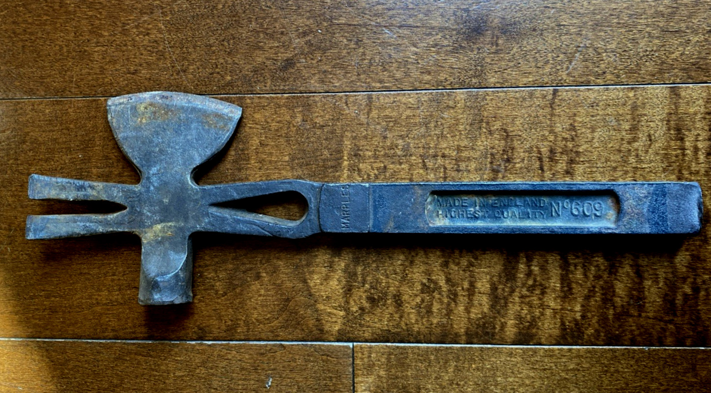 Antique Marples No. 609 Combination Hand Tool Hammer, Nail Puller, Chopper