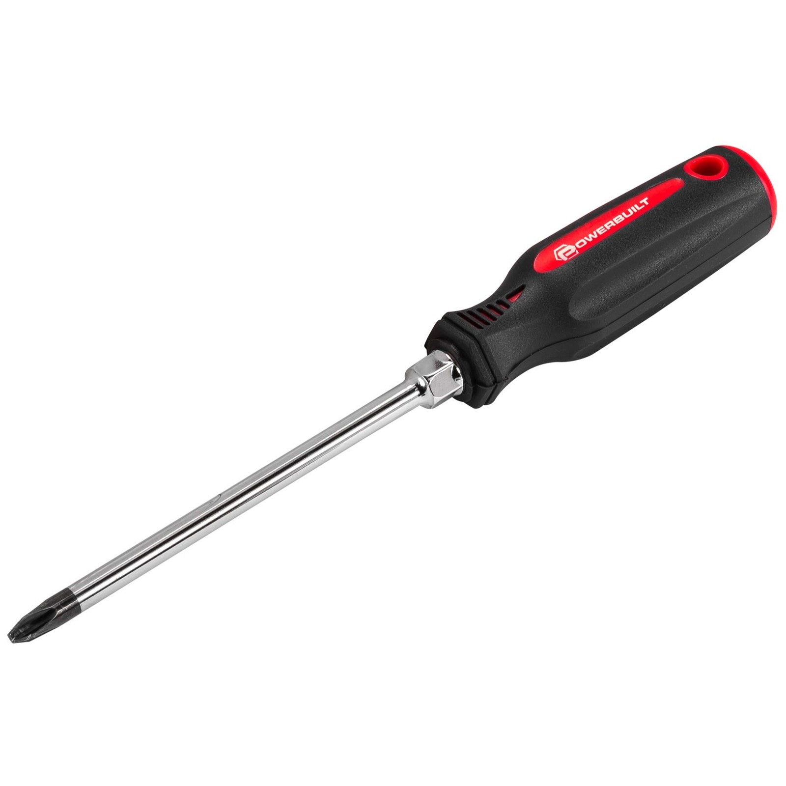 Powerbuilt #3 x 6 Inch Phillips Screwdriver, Magnetized Tip Driver, Hex Bolst...
