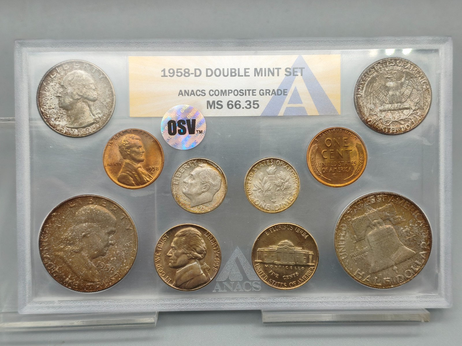 1958 Double Mint Set P and D ANACS Certified MS 66