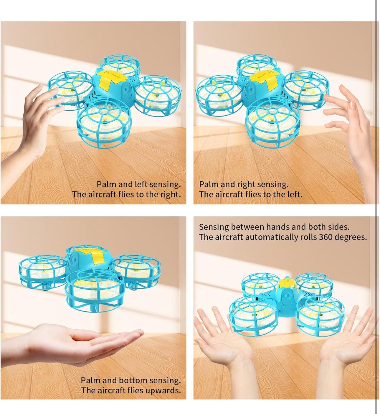 Gesture-Control Drone – Quadcopter Toy with 3 Batteries