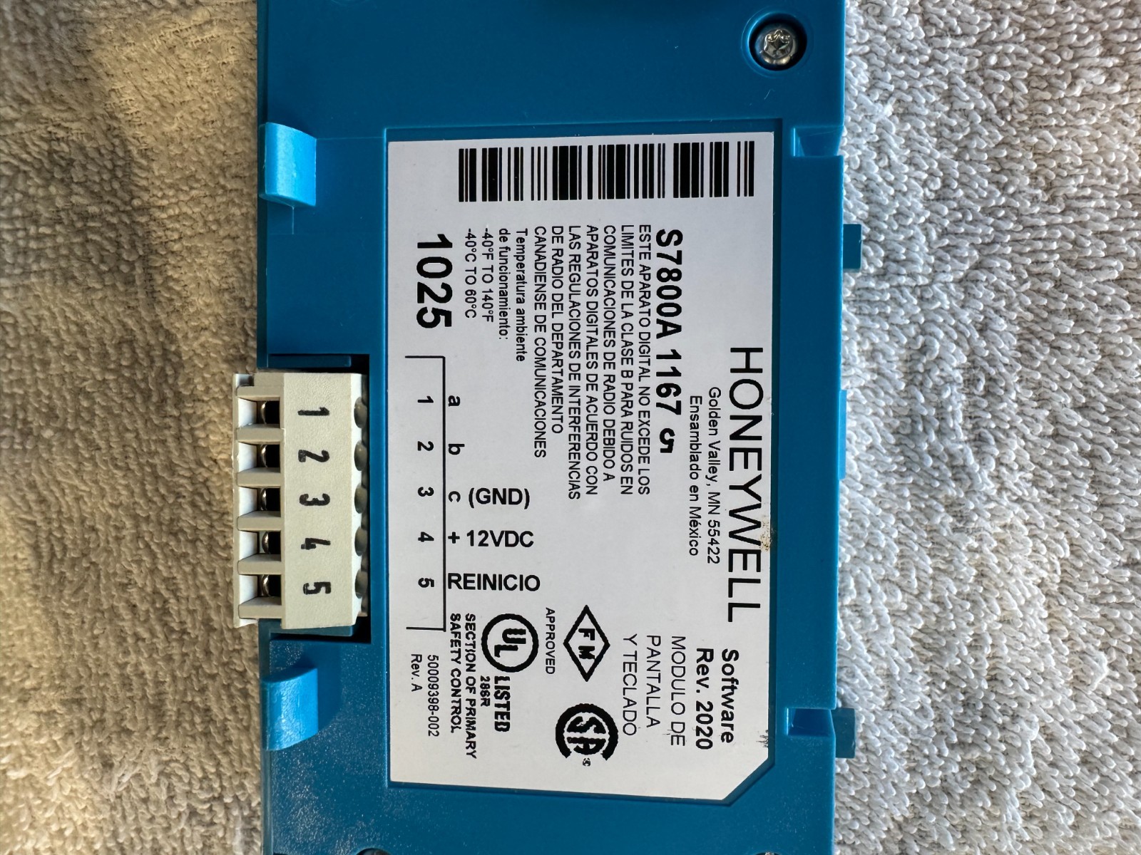 honeywell S7800A1167 display