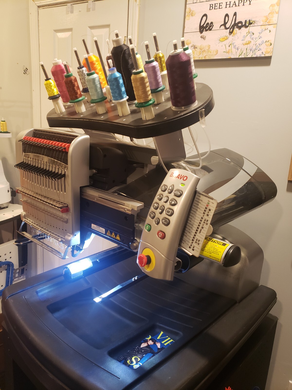 Melco Bravo II Single Head 16 Needle Embroidery Machine