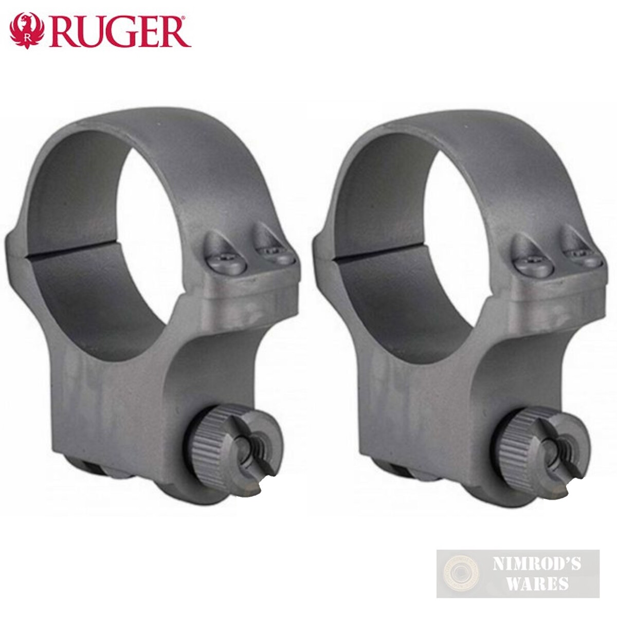 RUGER 30mm High Scope RINGS (2) Hawkeye SS Matte Finish 90319 FAST SHIP