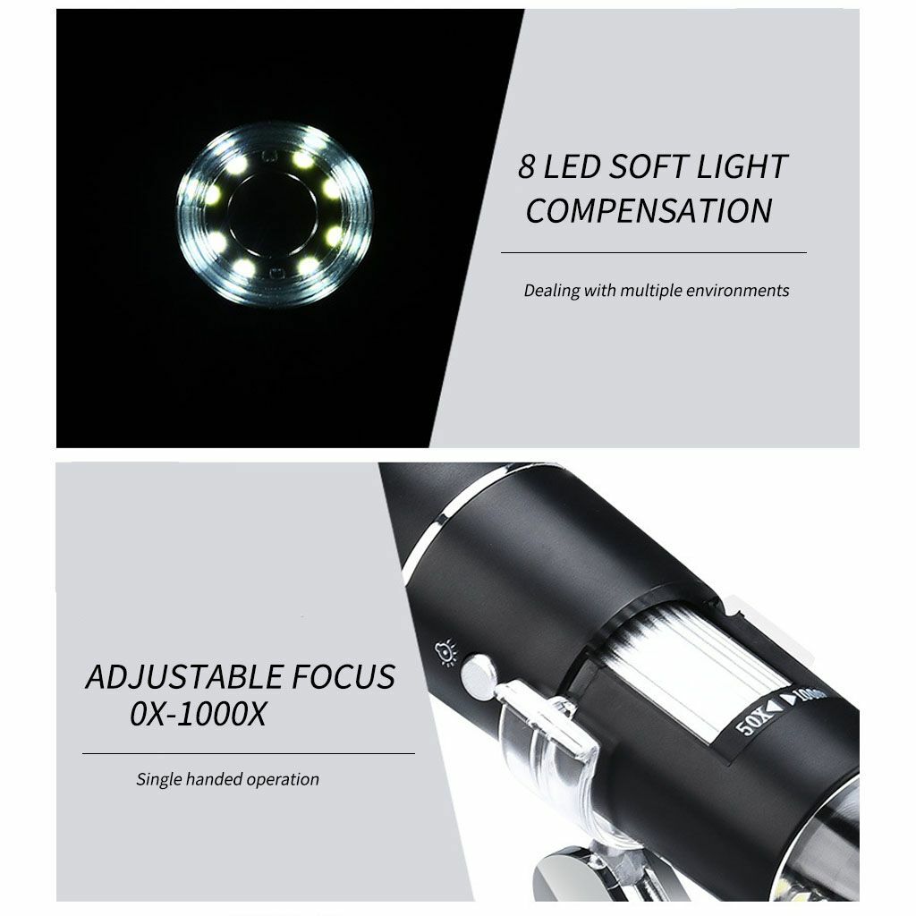 1000X USB Digital Microscope Biological Endoscope Magnifier Camera with Stand