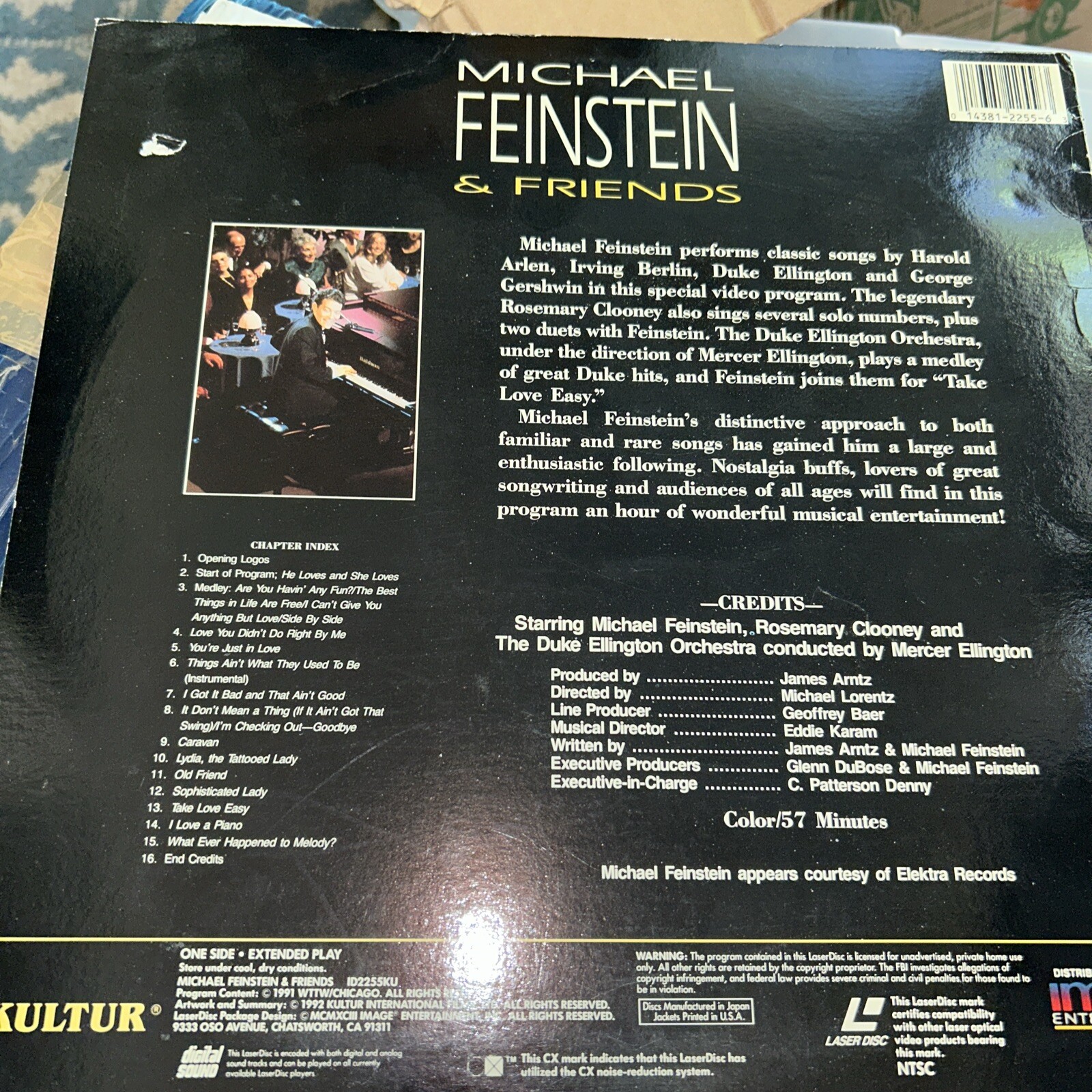 MICHAEL FEINSTEIN & FRIENDS DIGITAL STEREO LASERDISC KULTUR Binrojo