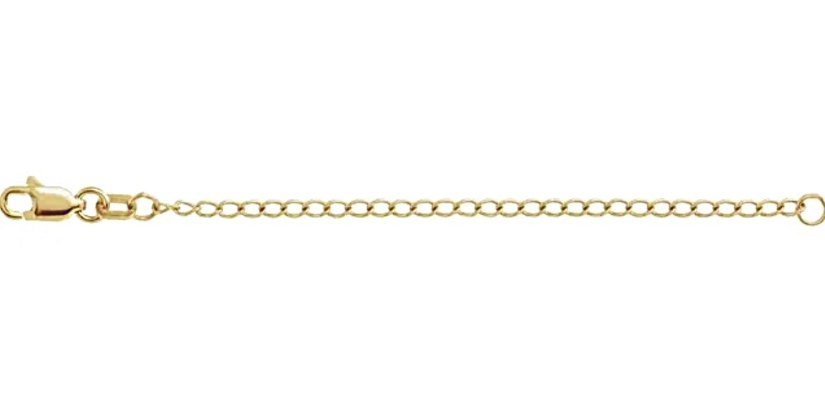 18k 1.8mm CURB Solid Yellow Gold 8mm Lobster 3" Chain Extender Safety MIDAS