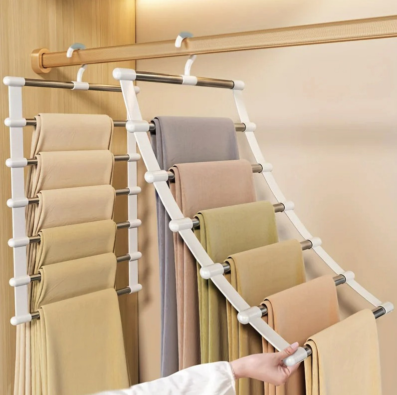 1pc Multi Layer Pants Hanger Rack Space Saving Closet Organizer - NEW