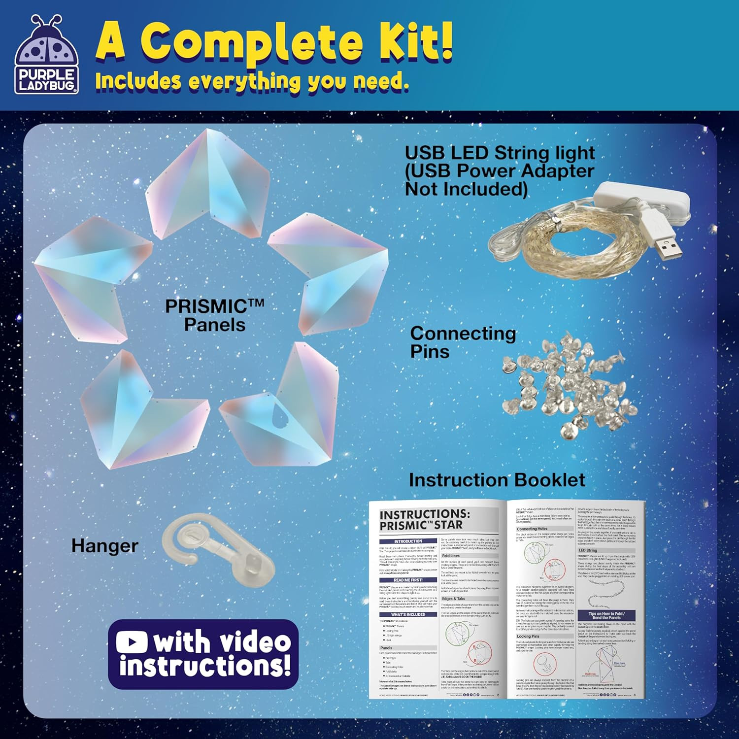 Prismic Star Lantern Craft Kit - Room Light Decoration, Gifts for 8 9 10 11 12-1