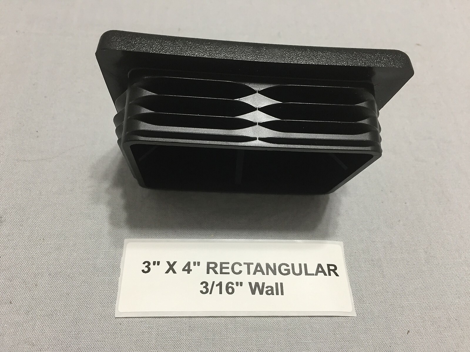 Plastic Insert Plugs the end of 3" x 4" Rectangular Tube 3/16" wall