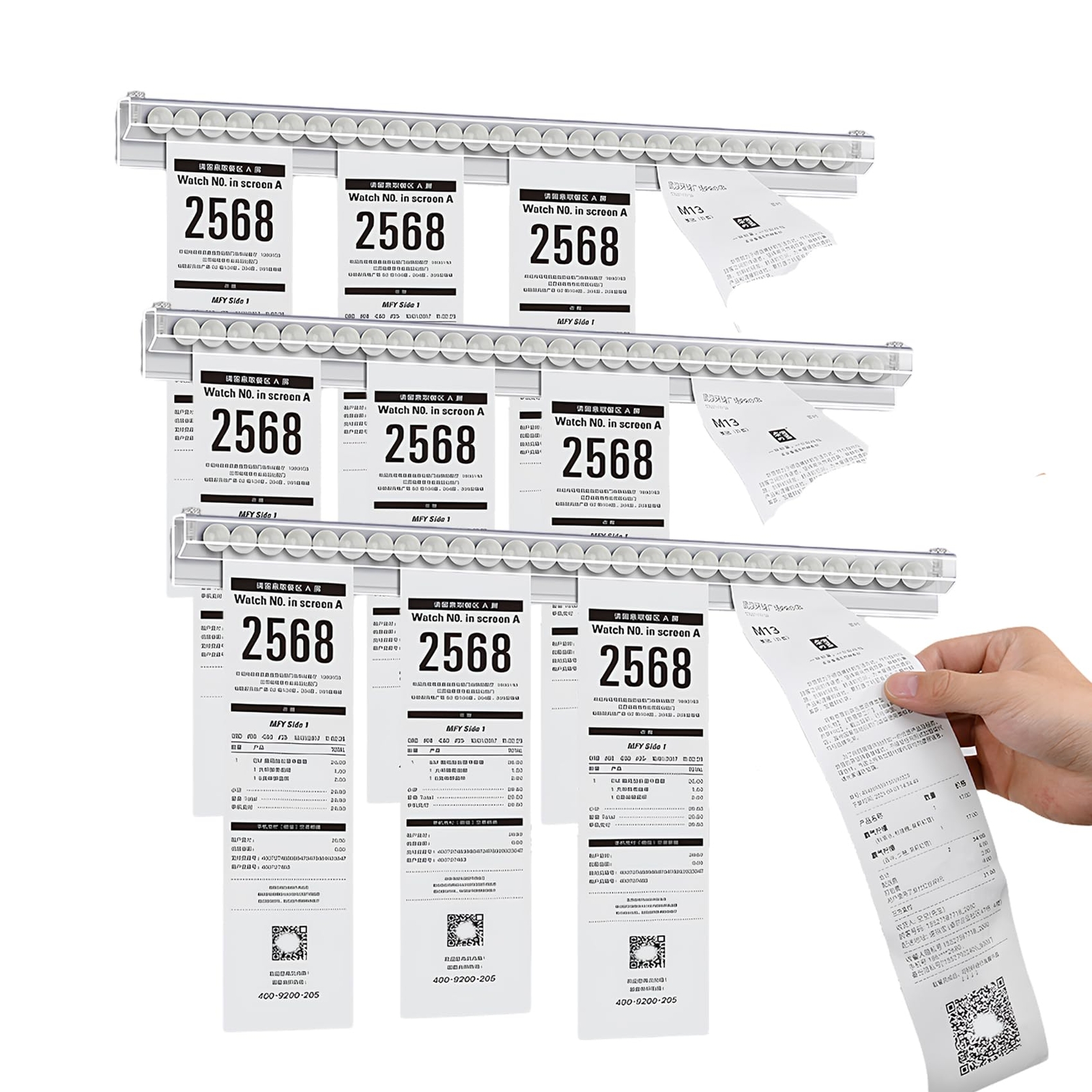 Ticket Holders Stackable 3 Pack 23.6 Inch Total No-Drill Receipt Holder