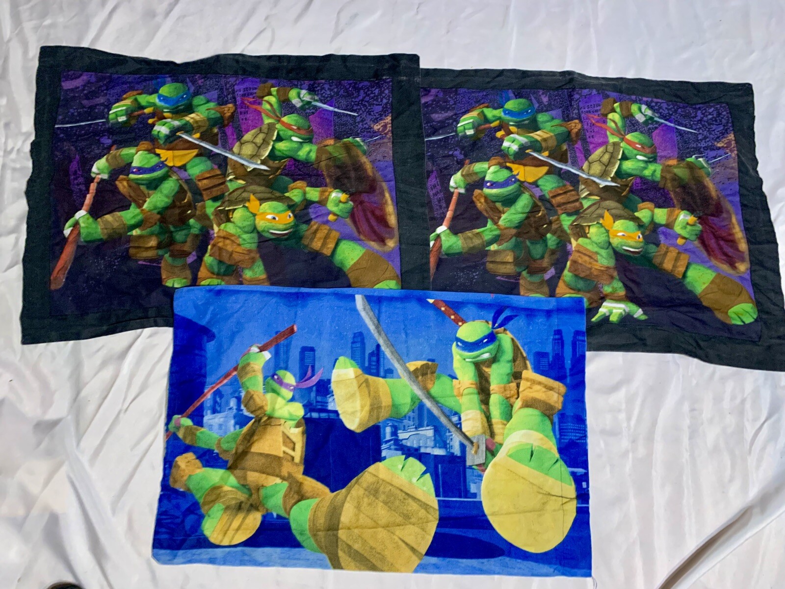 Vintage Teenage Mutant Ninja Turtles 2 Pillow Shams 1 Strd. Pillow Case Double