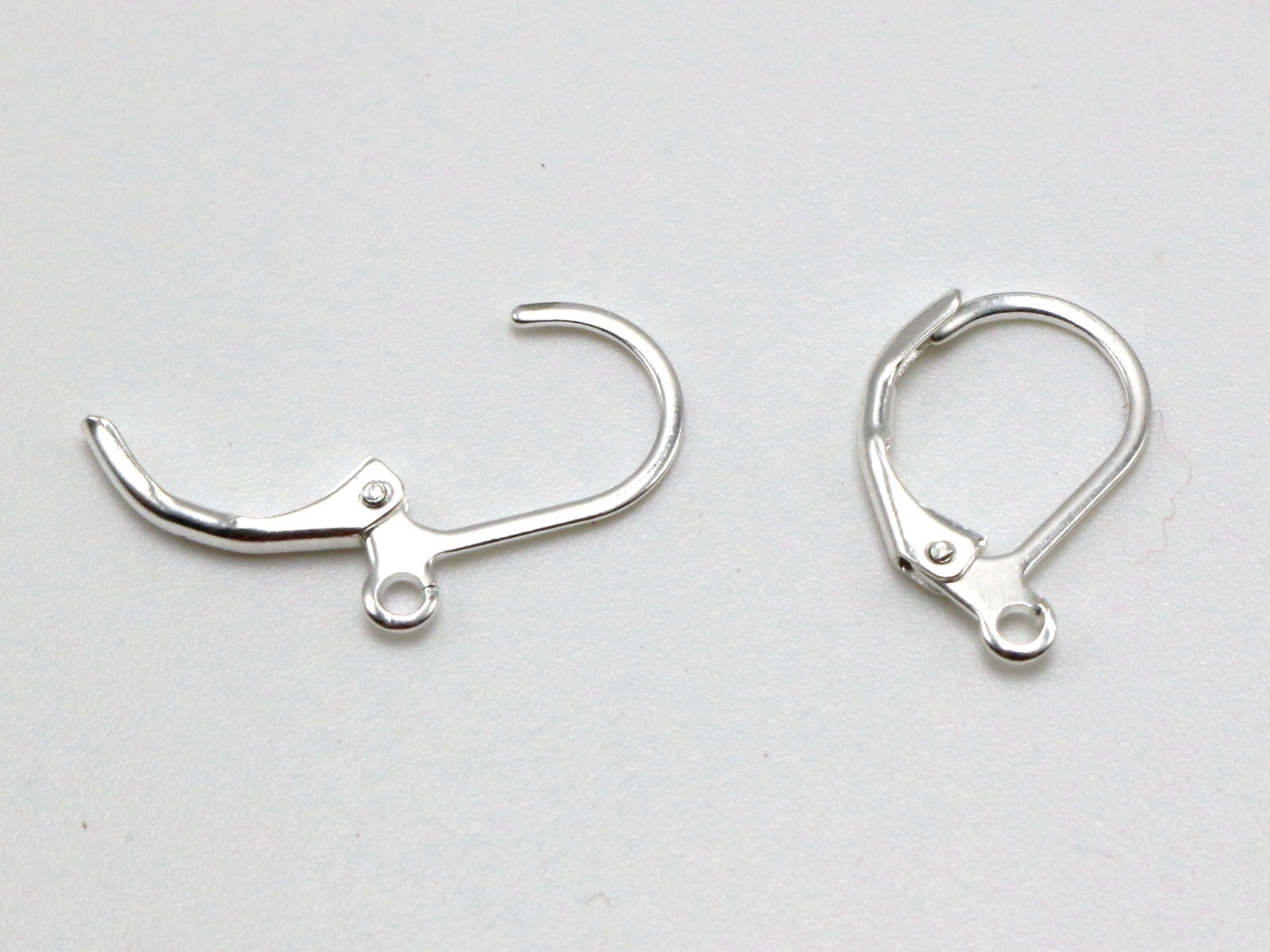 100 Silver Plated French Lever Back Earwire Ear Wire Earring Hook with Hoop