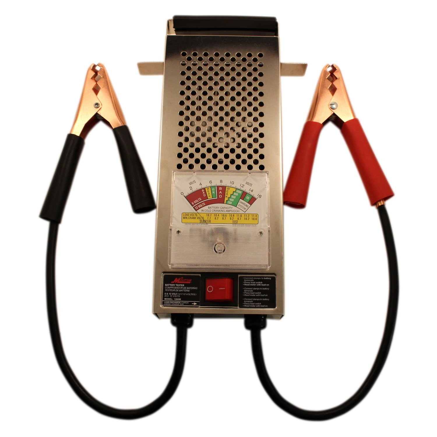 Milton 1260M 120 AMP Battery Tester, Chrome 240.57 cubic inches,