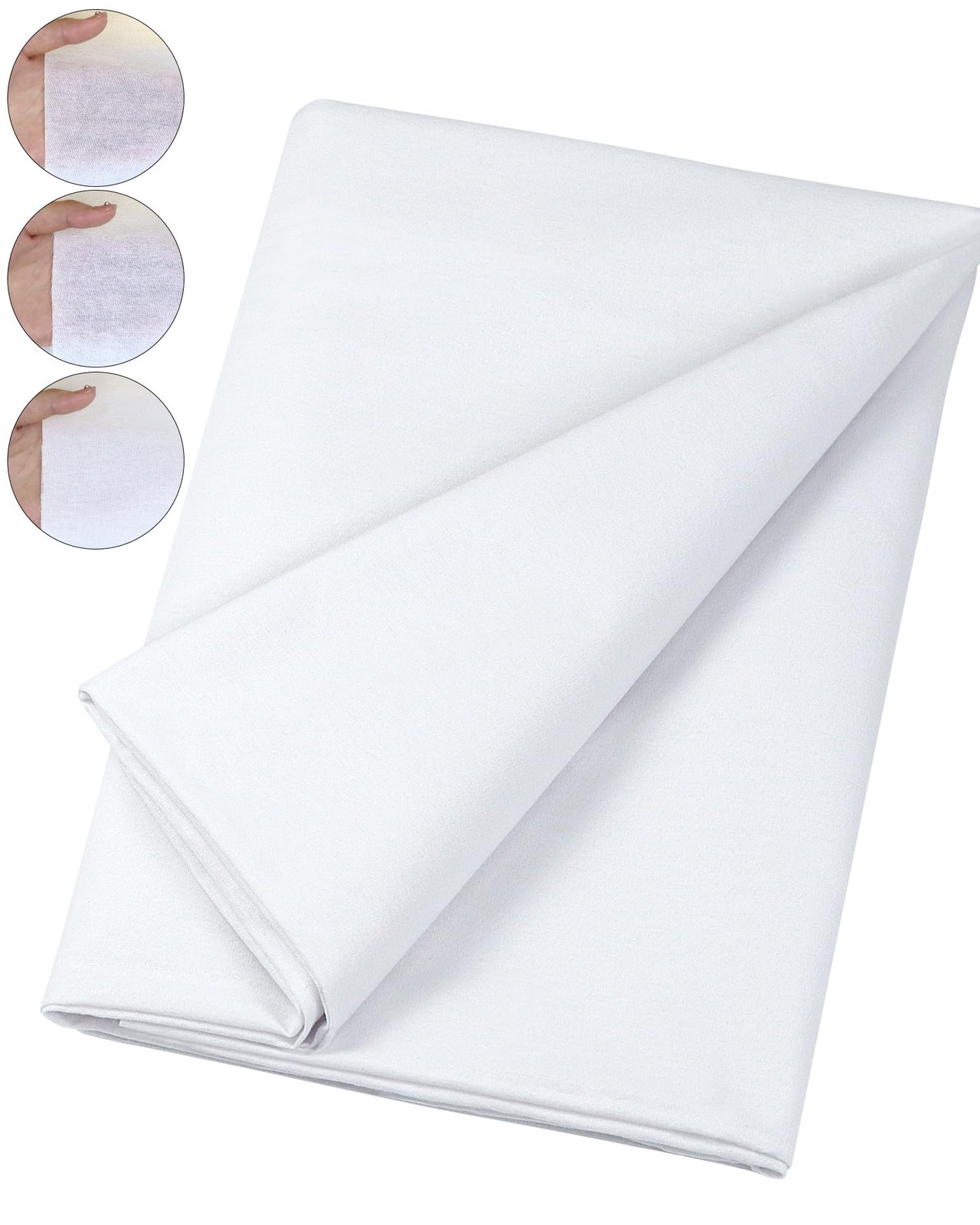 Woven Cotton Iron-On Fusible Interfacing: 44 Inch X 2 Yards White Medium Weigh
