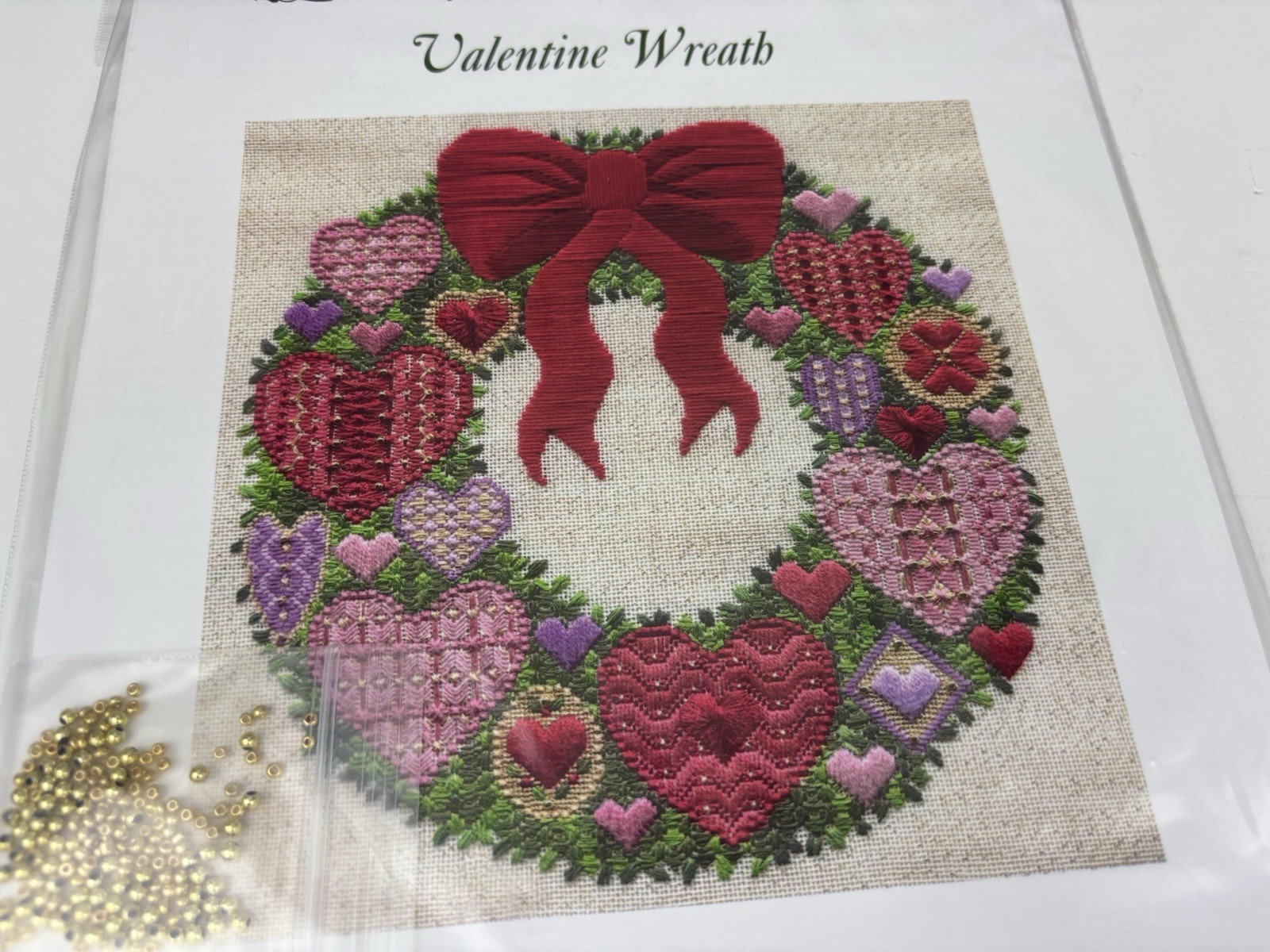 Laura J Perin Design Sampler Collection Valentine Wreath Needlepoint Pattern 2S