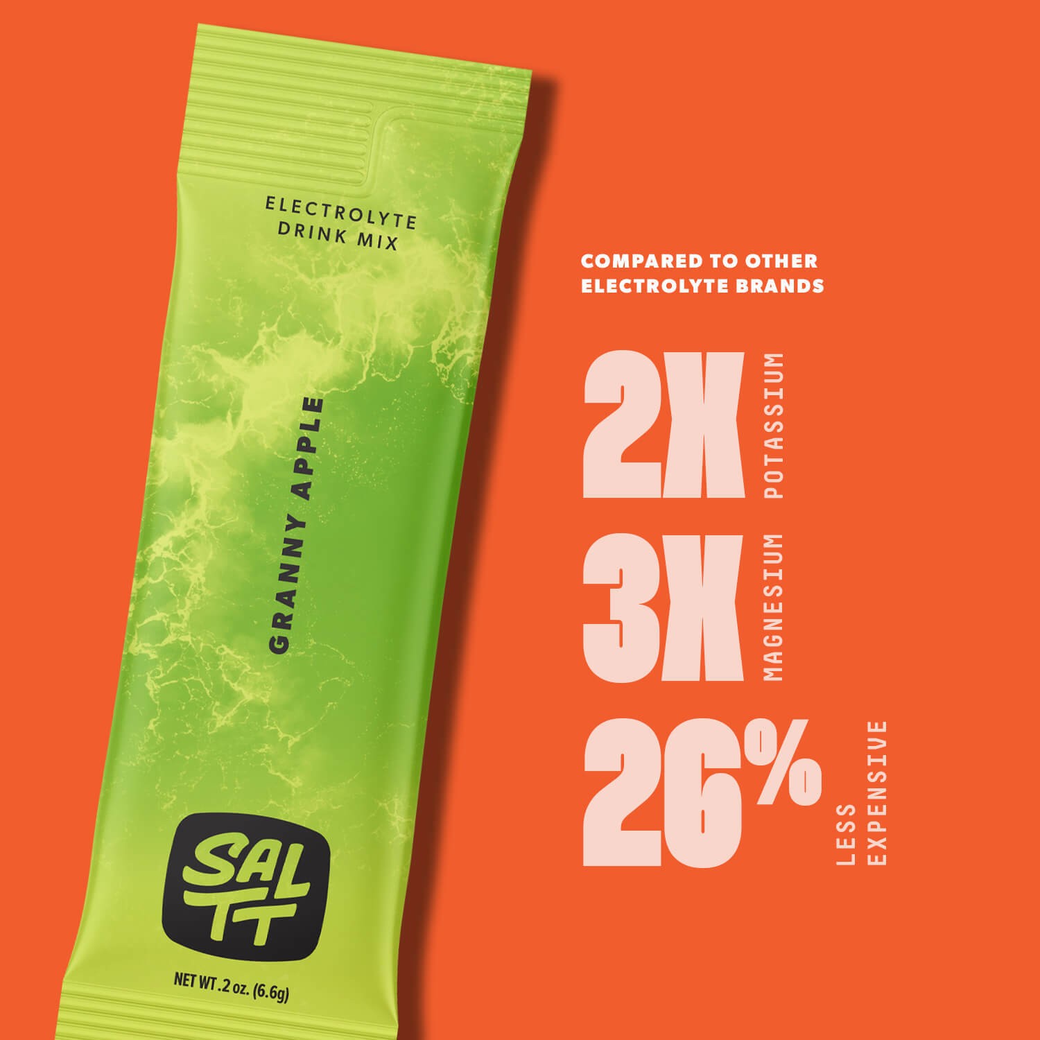 SALTT Electrolyte Drink Mix - Granny Apple - 30 Pack