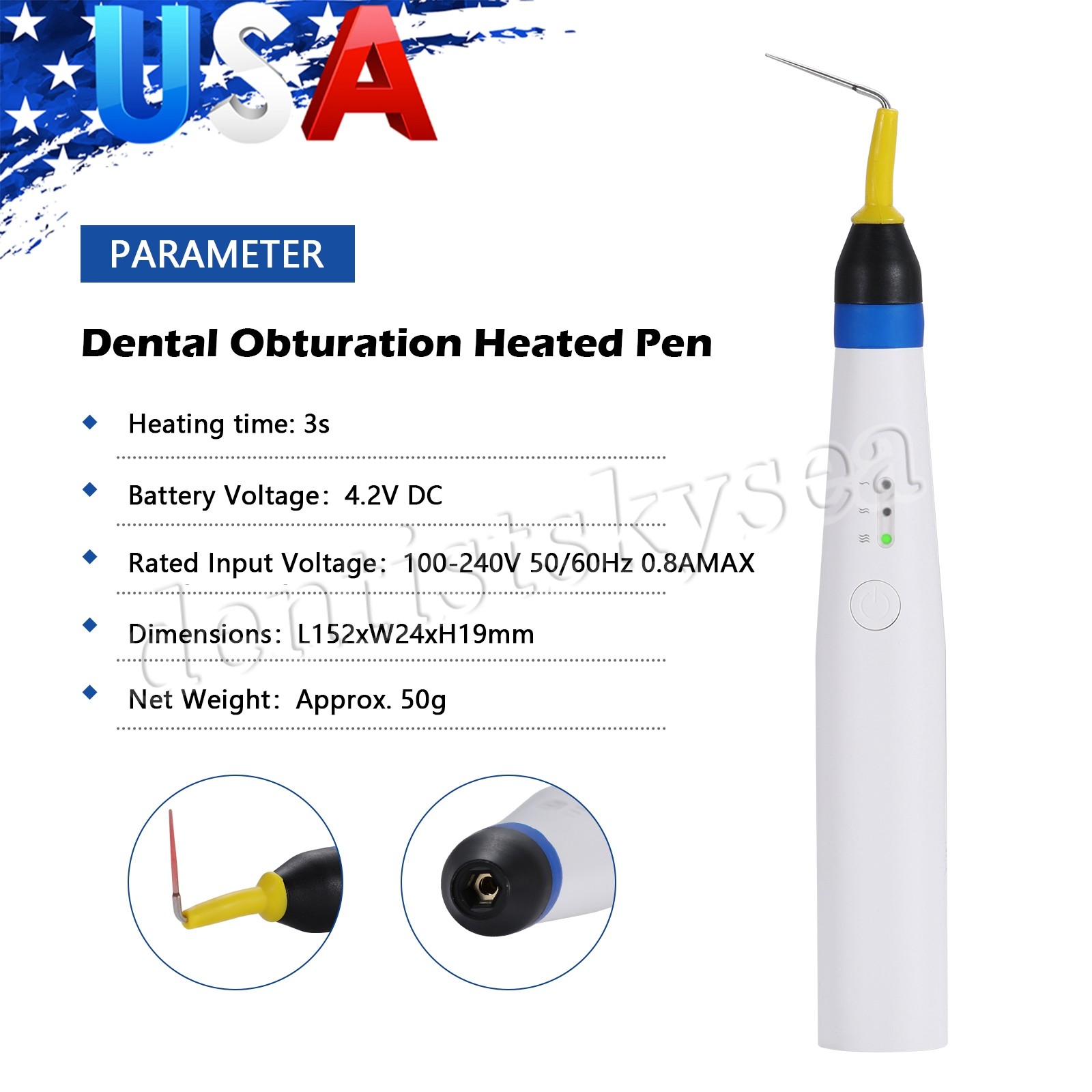 5Pcs Cordless Gutta Percha Obturation System Endo Heated Pen With 2 Tips
