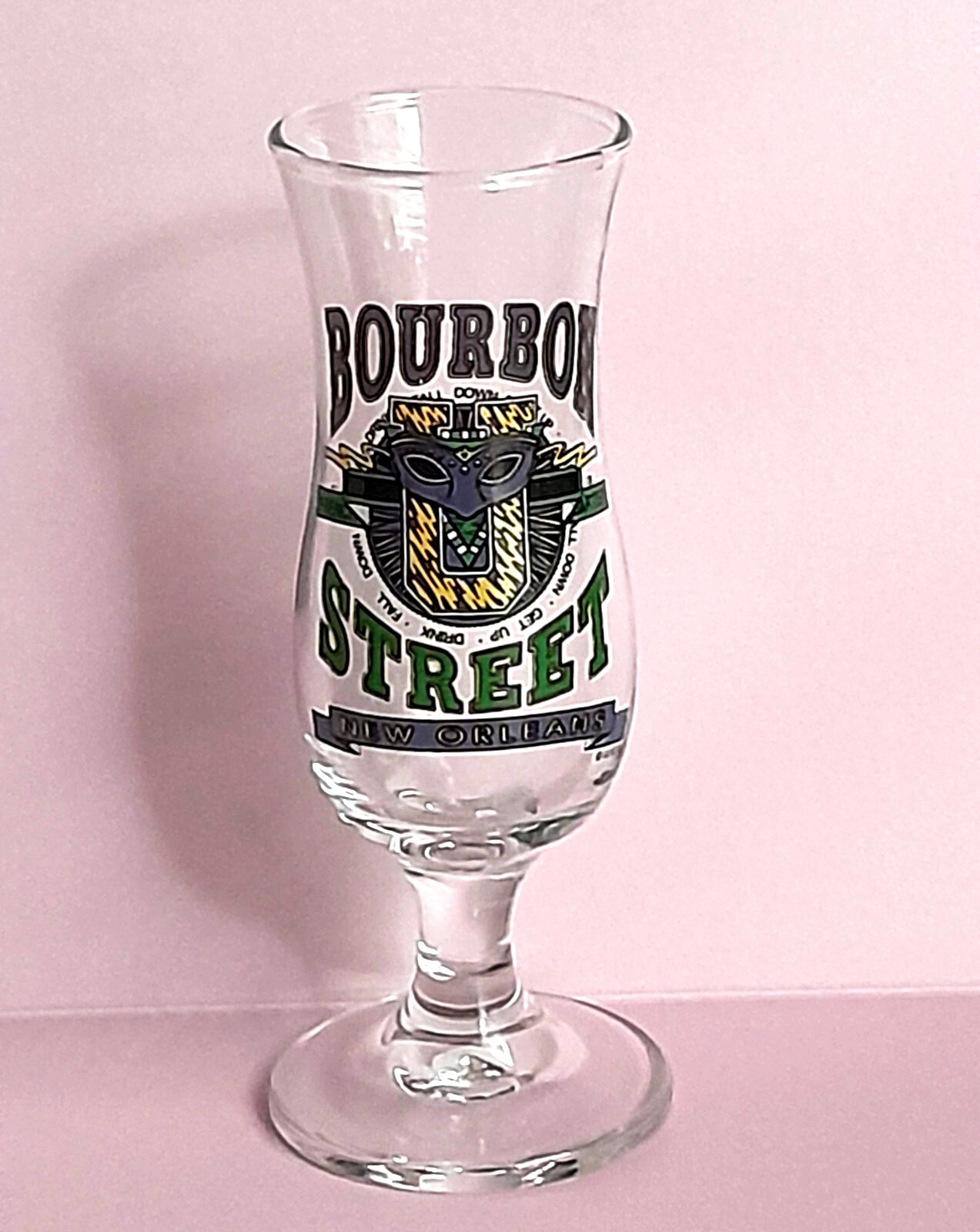 Bourbon Street Shot Glass - MARDI GRAS New Orleans Clear Tall Shooter - 4 1/4"