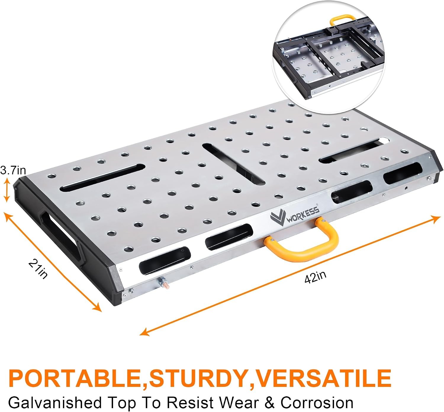 Folding Metal Welding Table 1000lb Load Adjustable Height