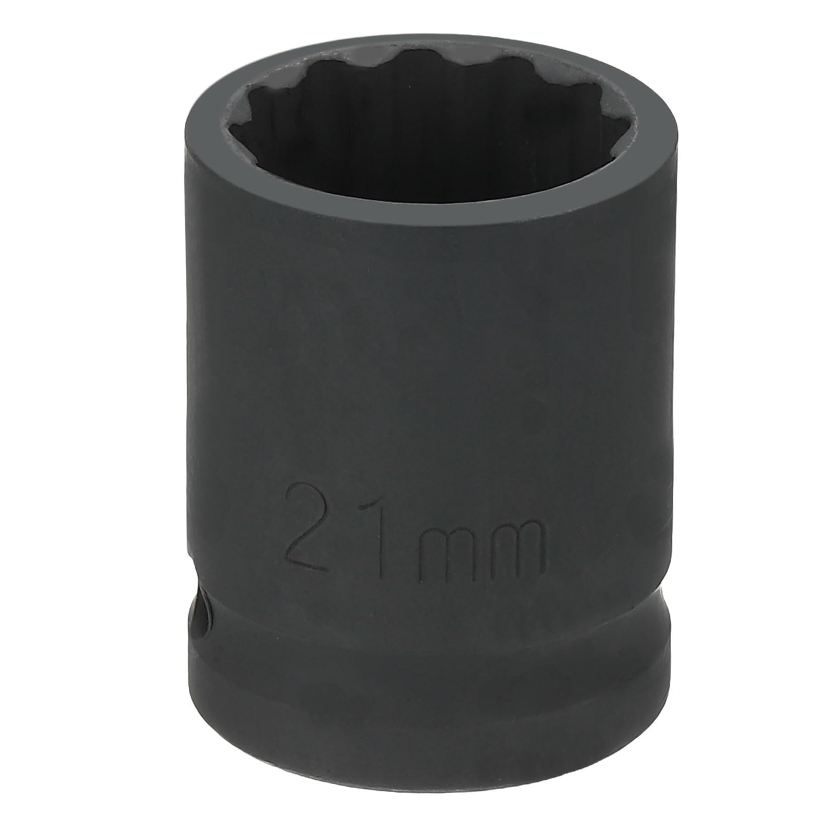HARFINGTON 12-Point Impact Socket 1/2 Inch Drive 21mm Metric Cr-V 21mm, Black