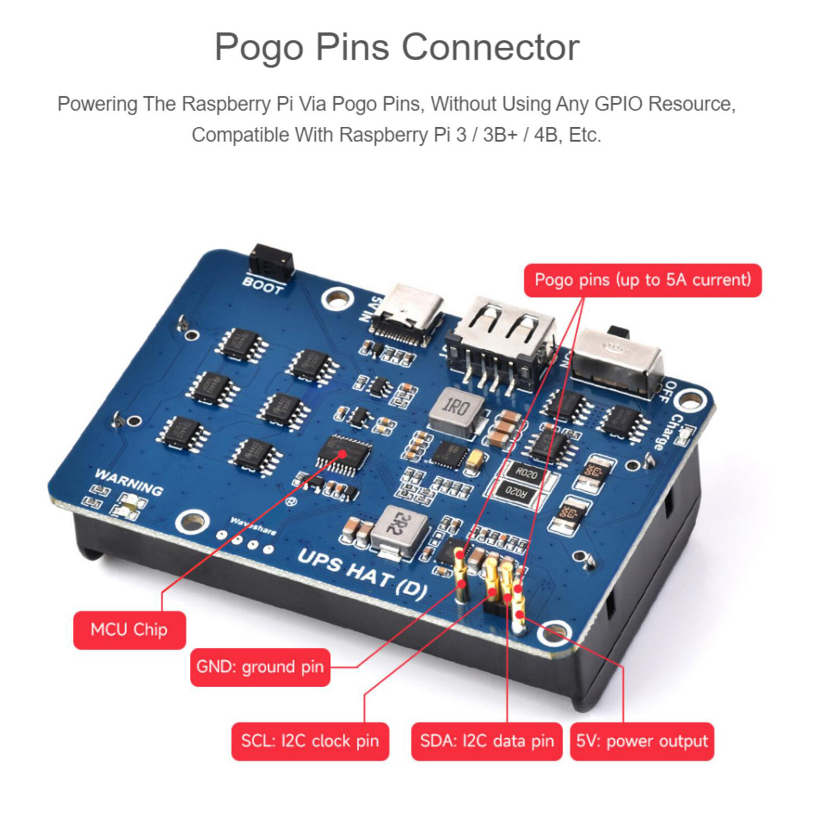 UPS HAT (D) Kit For Raspberry Pi 5V Uninterruptible Power Supply Module B9