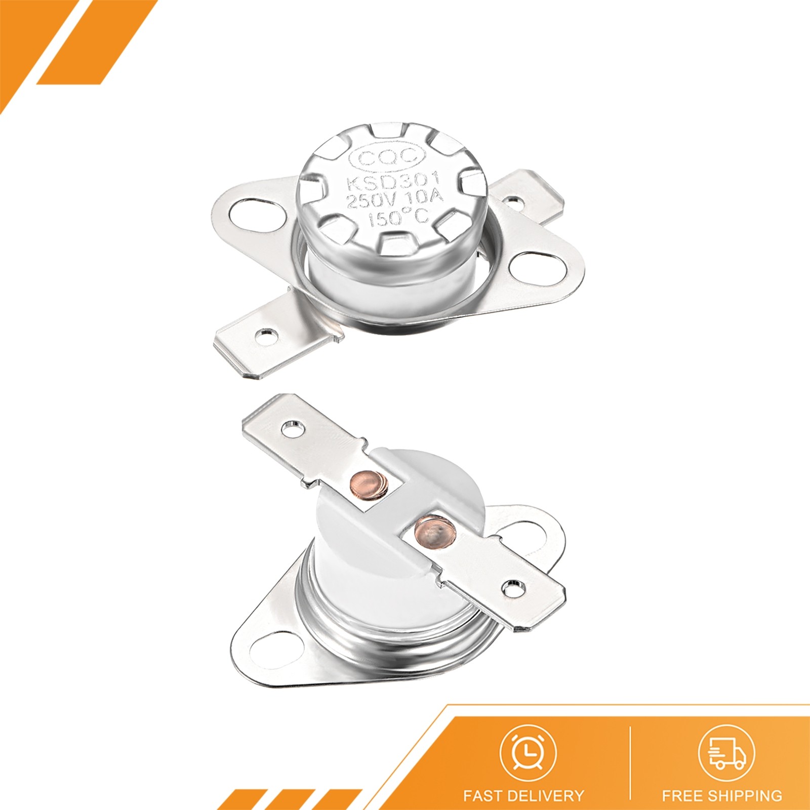 2Pack Temperature Control Switch Thermostat KSD301 150°C 10A NC Ceramic Material