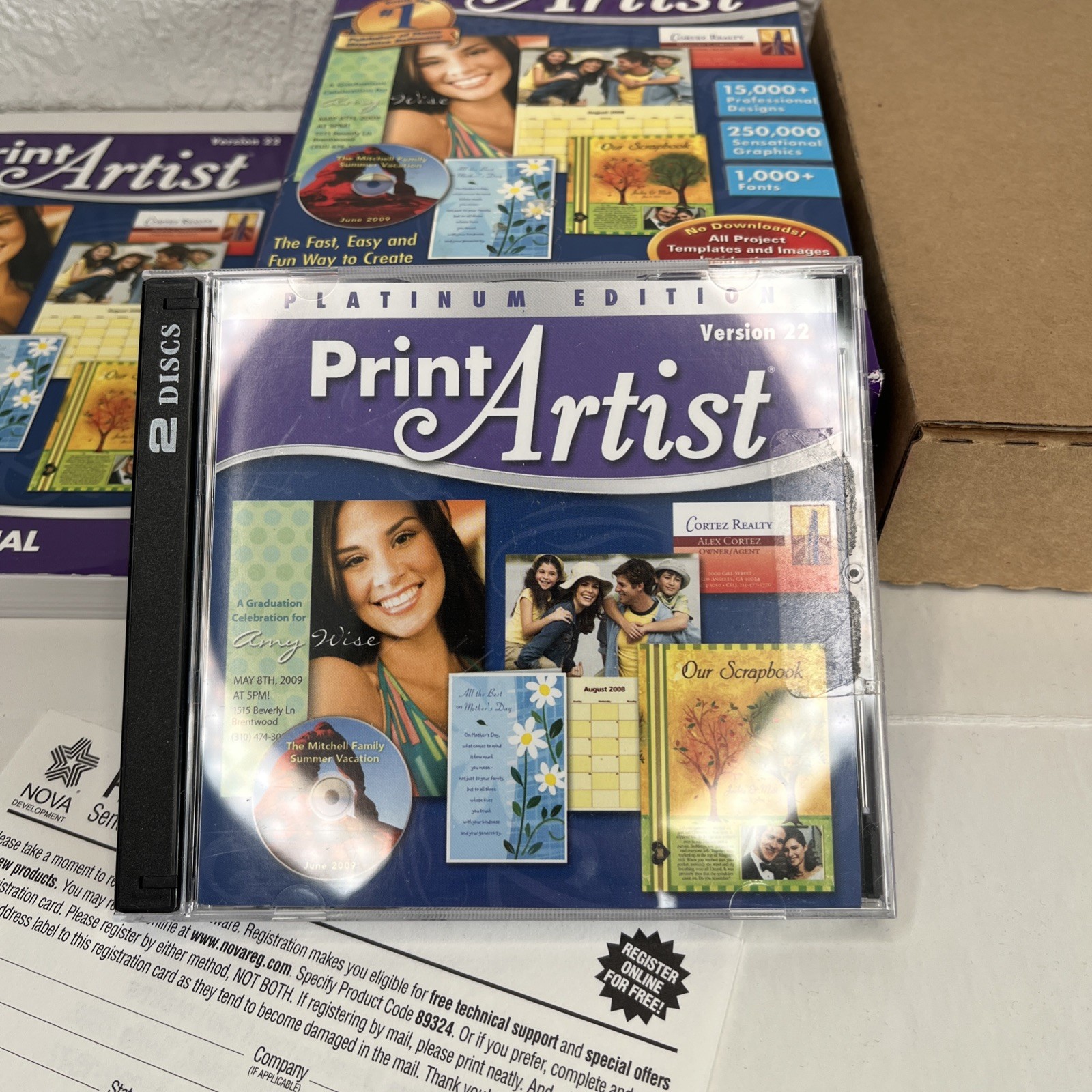 Print Artist Version 22 Platinum Edition Software Original Box CD 2007 USA
