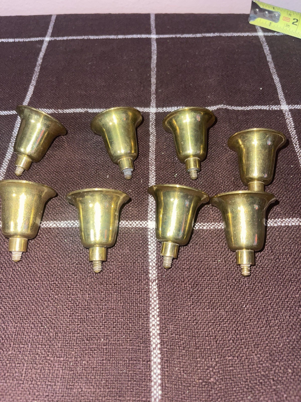 Lot of 8 brass candle holder Inserts / Vintage holder candlestick sconce