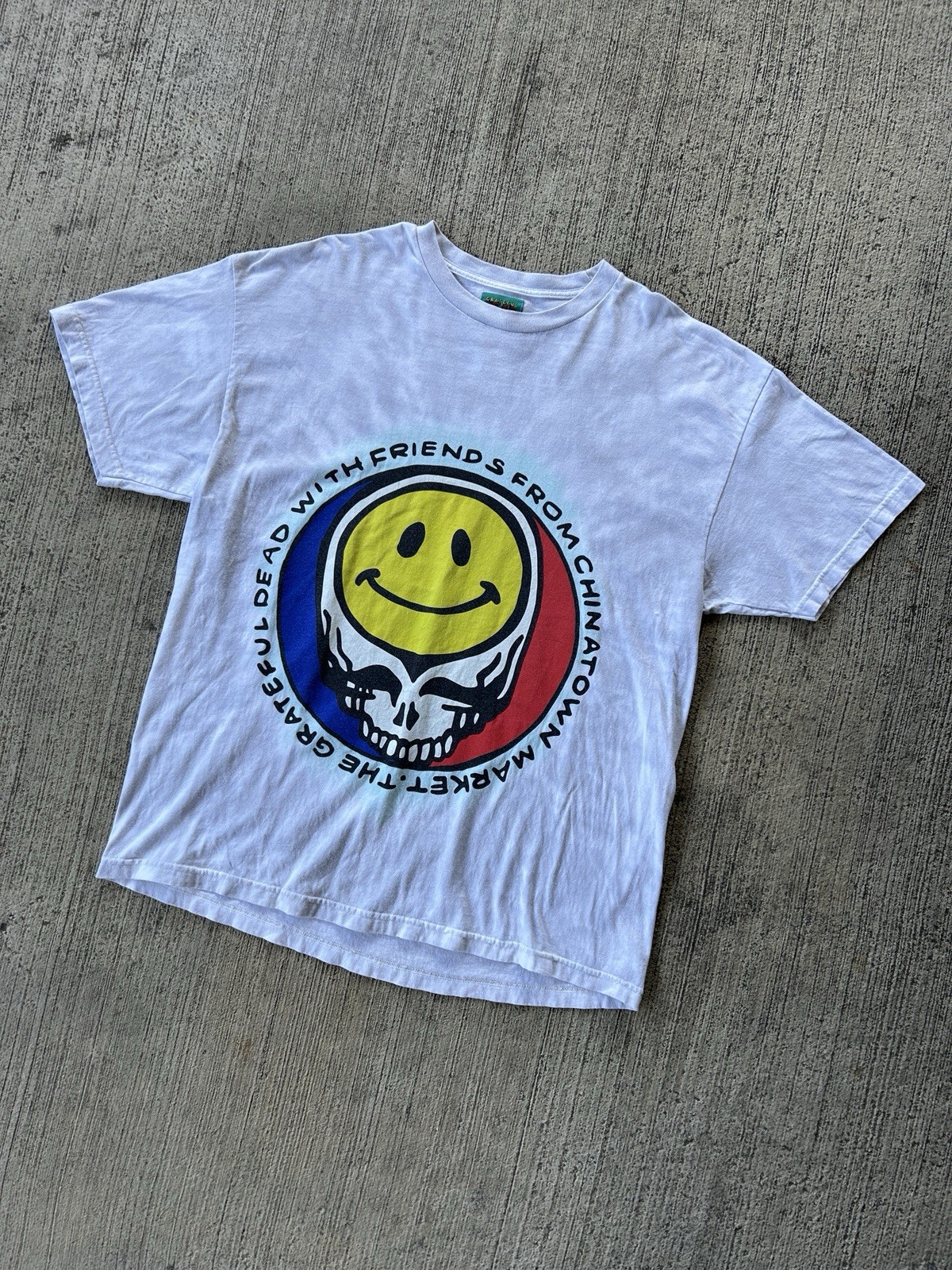 Grateful Dead Chinatown Market Smiley Skull Tie Dye T-Shirt Size XL