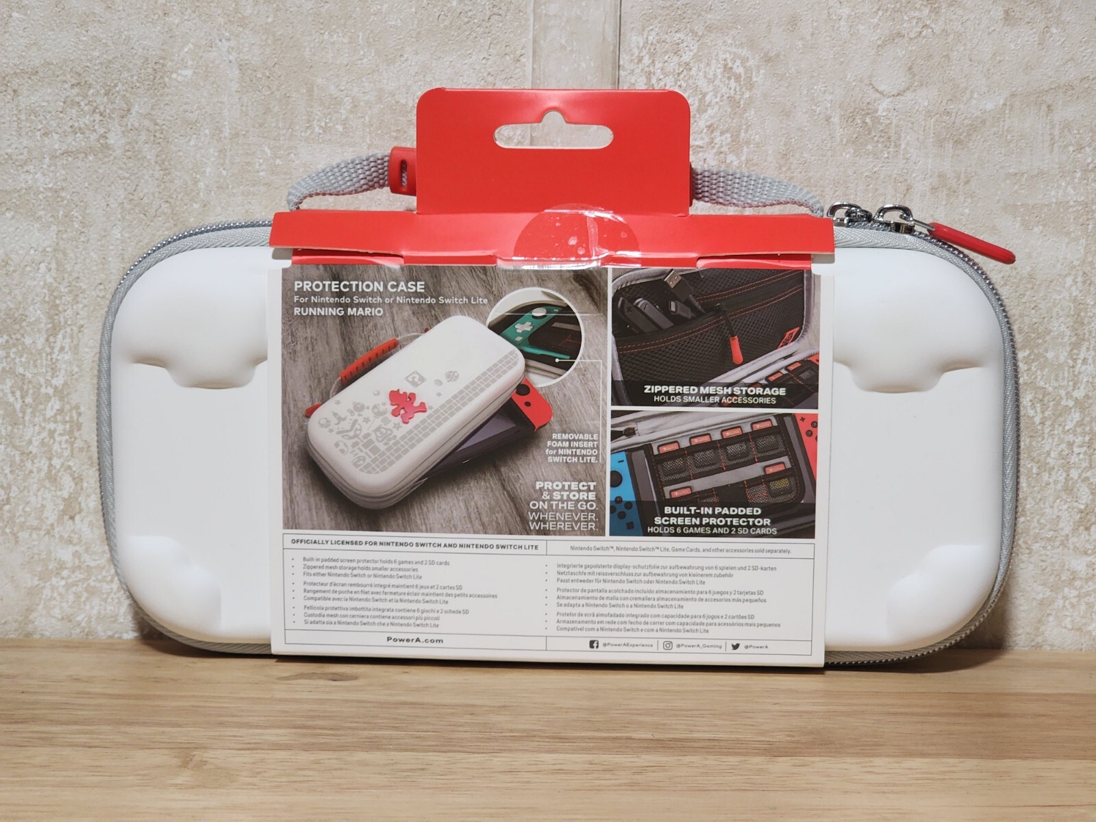 Nintendo Switch Lite Protection Case White PowerA Running Super Mario NWT