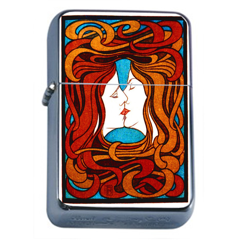 Faces Kissing Rs1 Flip Top Oil Lighter Wind Resistant