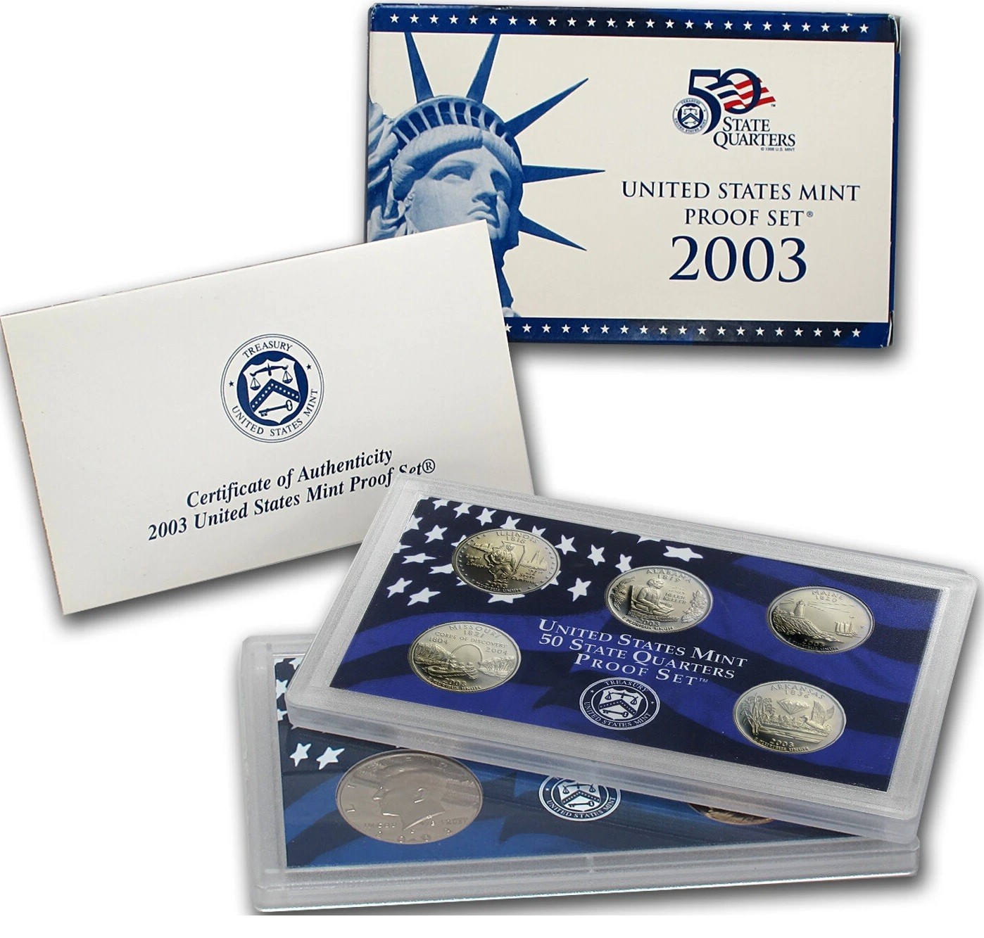 2003-S United States Mint Clad Proof Set –OGP & COA  w/ 50 State Quarters