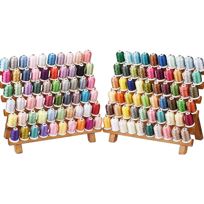120 Colors Polyester Embroidery Thread Kit Assorted Spools Machine Use