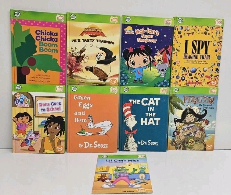 Leap Frog Tag Storybooks Girl Lot of 9 Pirates I SPY Dora Kai-Lan Chicka Boom