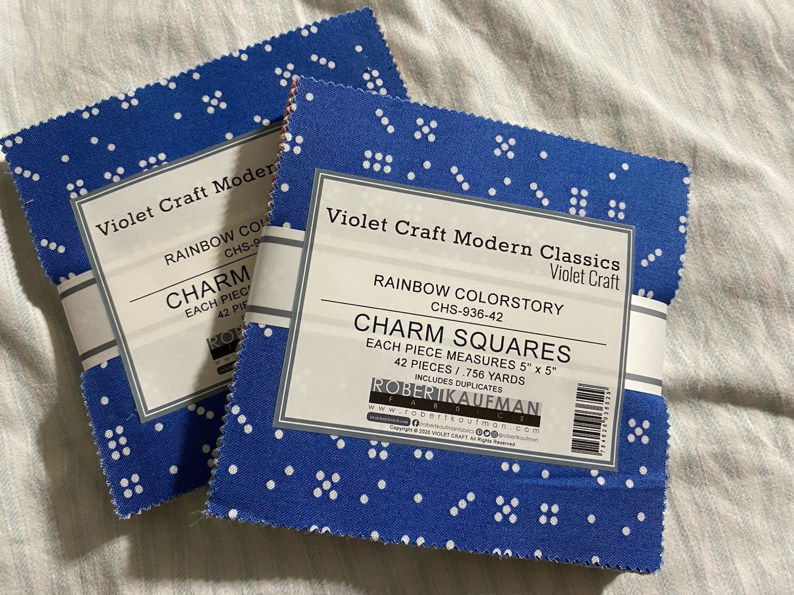 Violet Craft Modern Classics - Rainbow Colorstory - Set Of 2 Charm Packs
