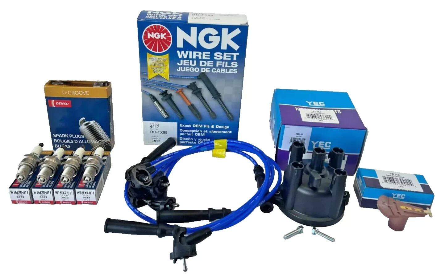 Tune-Up Kit Wires+Cap+Rotor+Spark Plugs fits for Toyota Truck 4Runner 2.4L 22RE