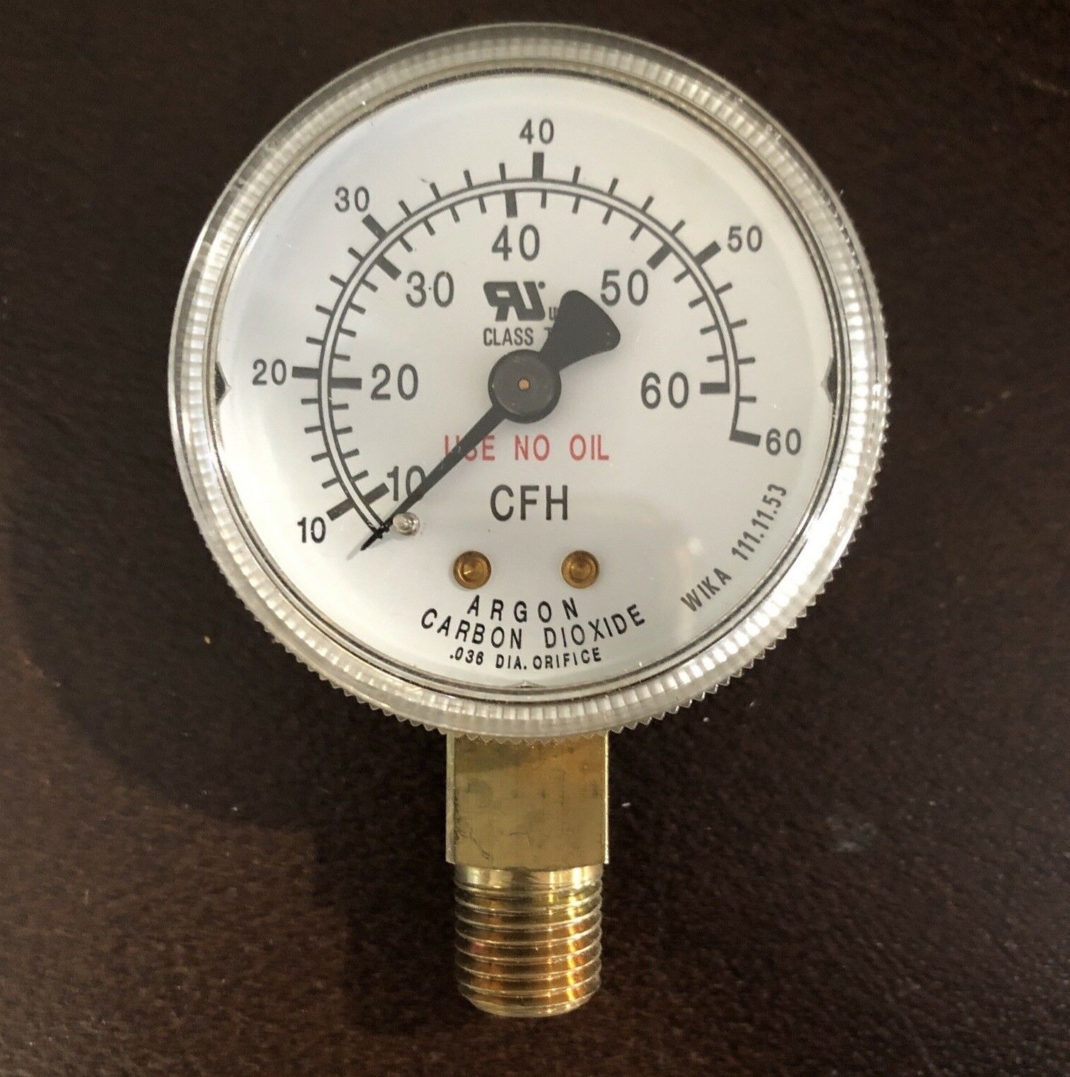 WESTERN 2-1/2" Gas Pressure Gauge 60 psi Brass NEW